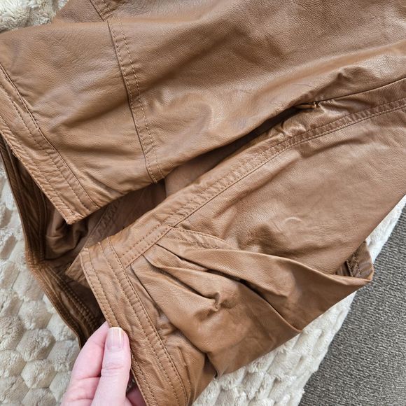 Free People Fake Out Faux Wrap Mini Skirt Walnut Color Size 4 Casual Preppy Chic - Picture 9 of 12